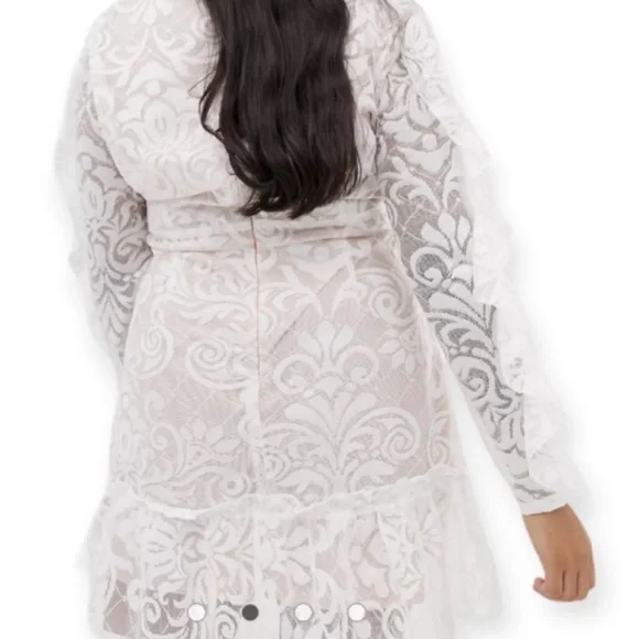 LASULA Lace Mini Dress Ruffle Hem Plus size 22 ASOS New With Tags UK26 - Picture 2 of 8